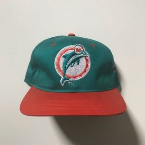 VTG 90s Miami Dolphins NFL Team SnapBack Hat Cap